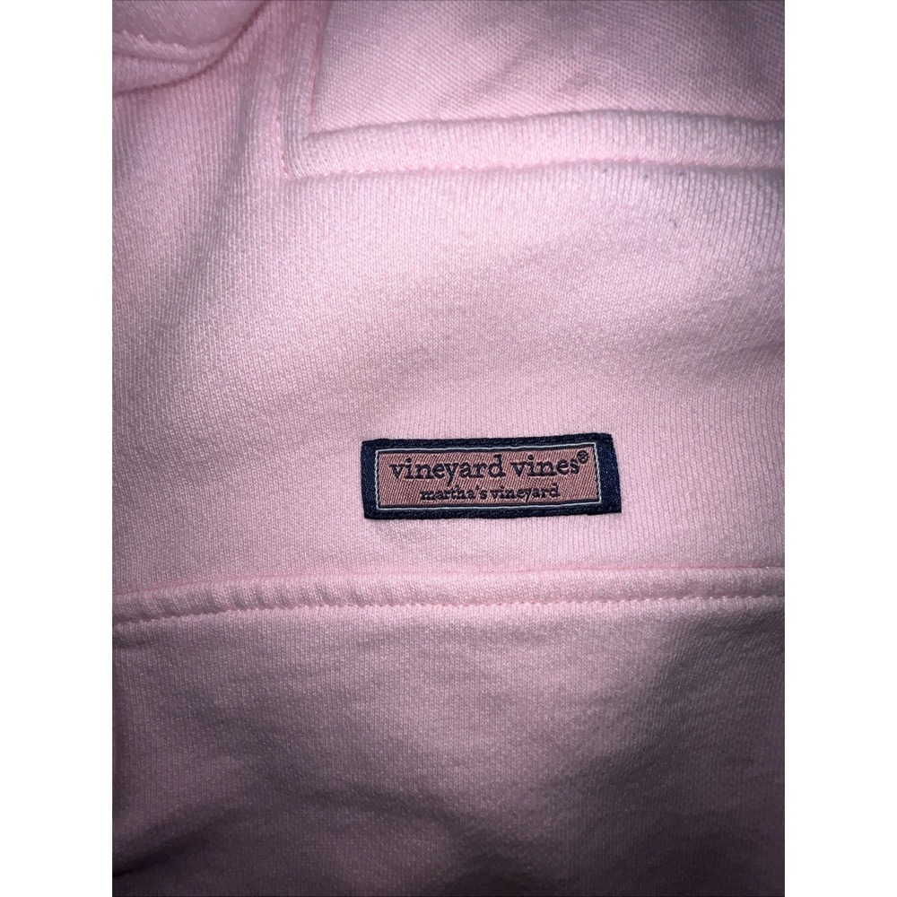 Vineyard Vines Pullover Womens M Pink Quarter Zip Fleece 100% Cotton Sweatshirt - Picture 3 of 11